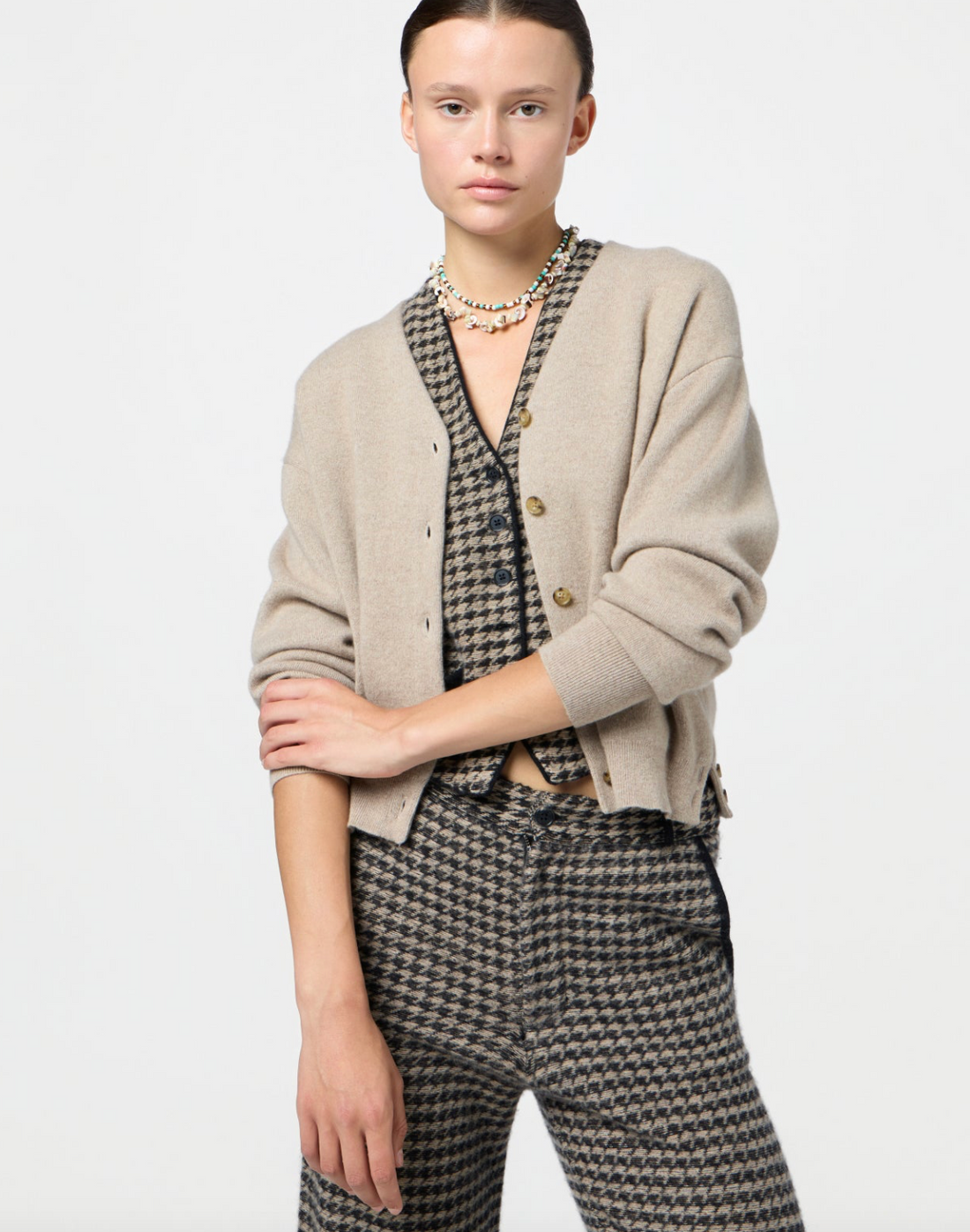 Collegiate Cardigan Taupe