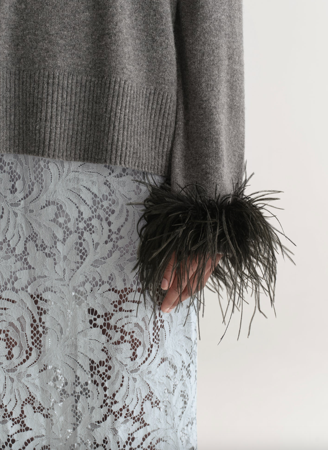 Wilda Feather Trimmed Sweater