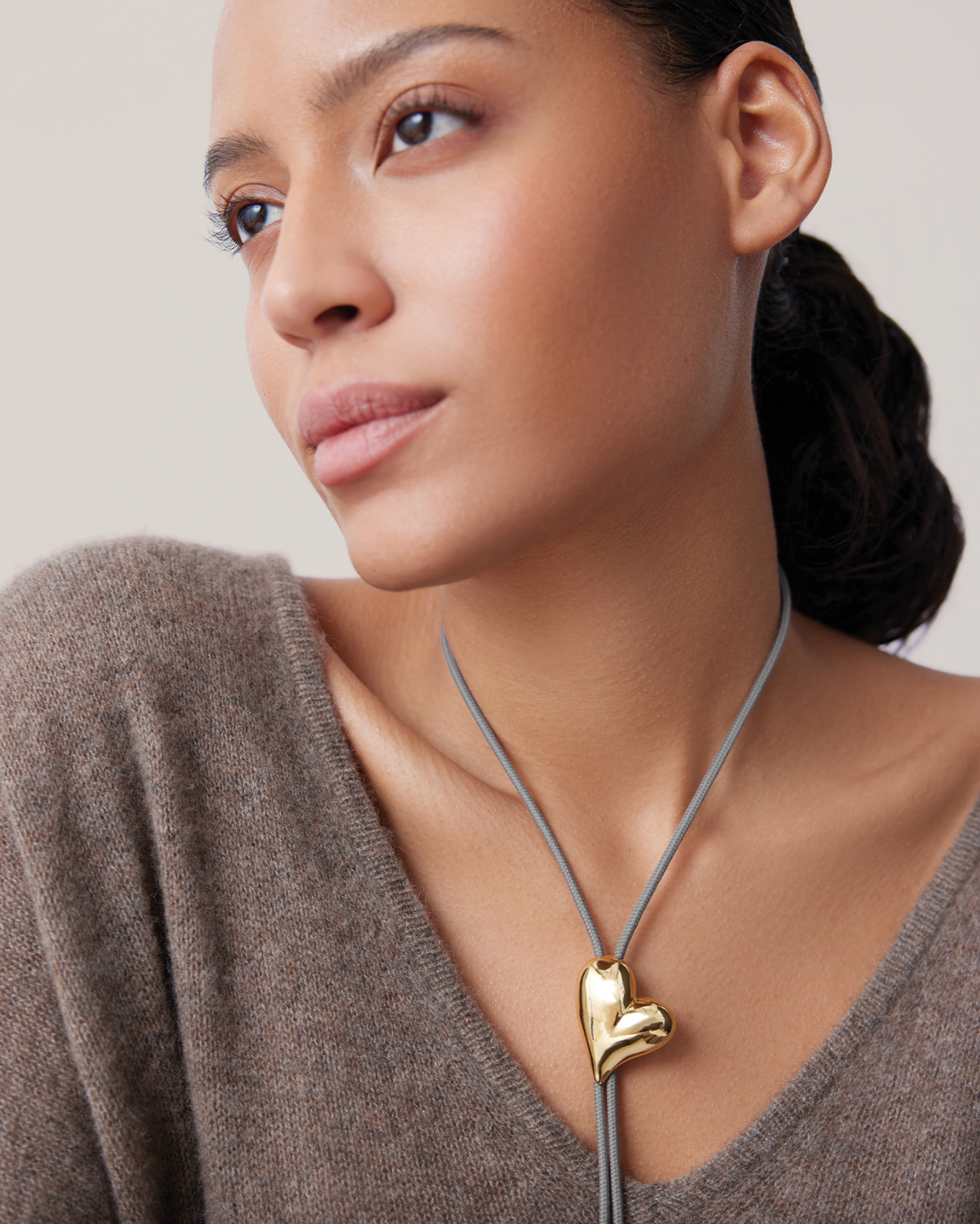 Art Heart Bolo Tie Gold