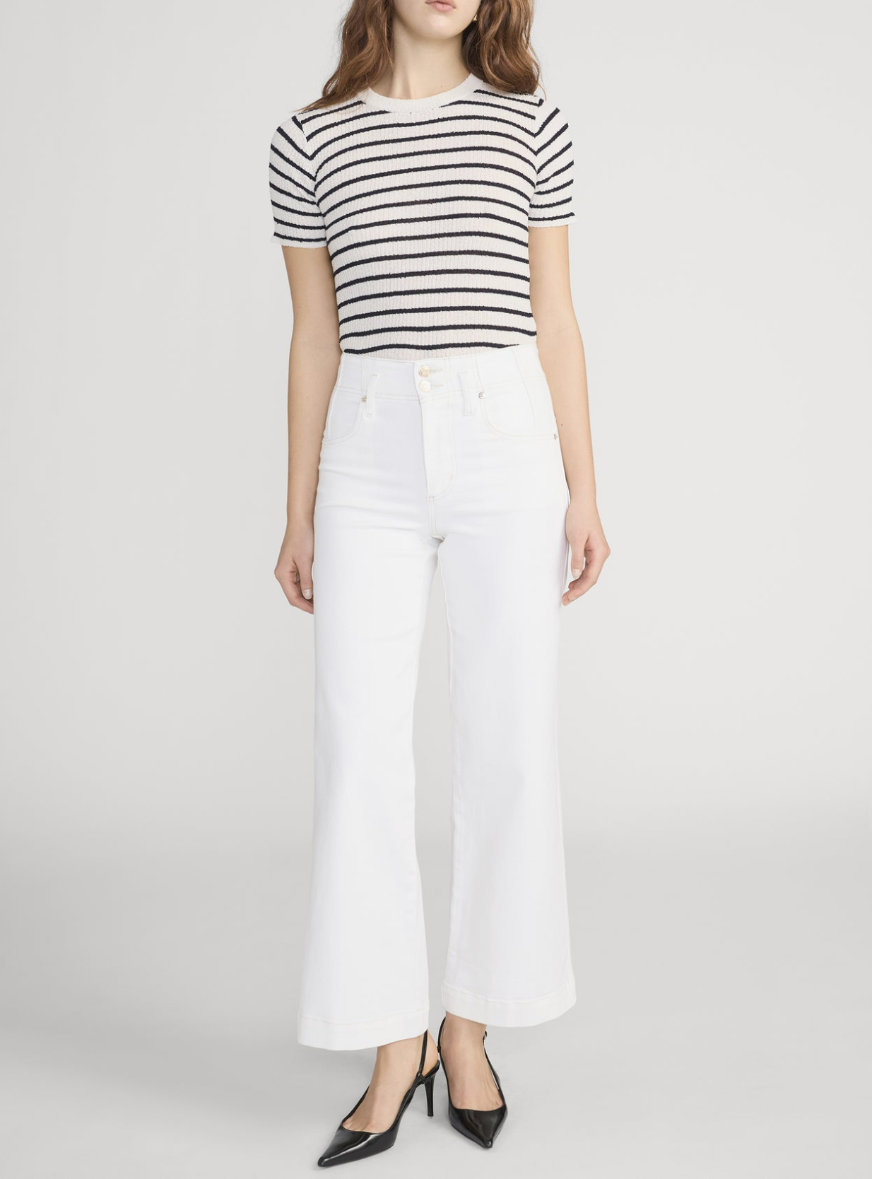 The Seamed Wide Trouser Crop Au Natural Clean