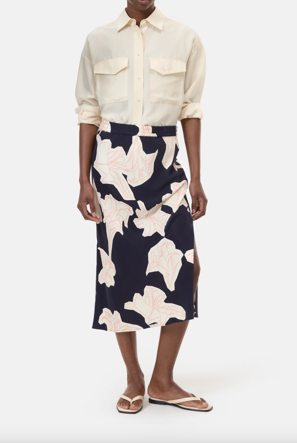 Slip Mid Skirt Dark Night
