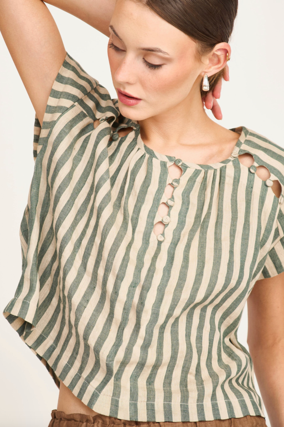 Merida Cutout Top in Safari Stripe