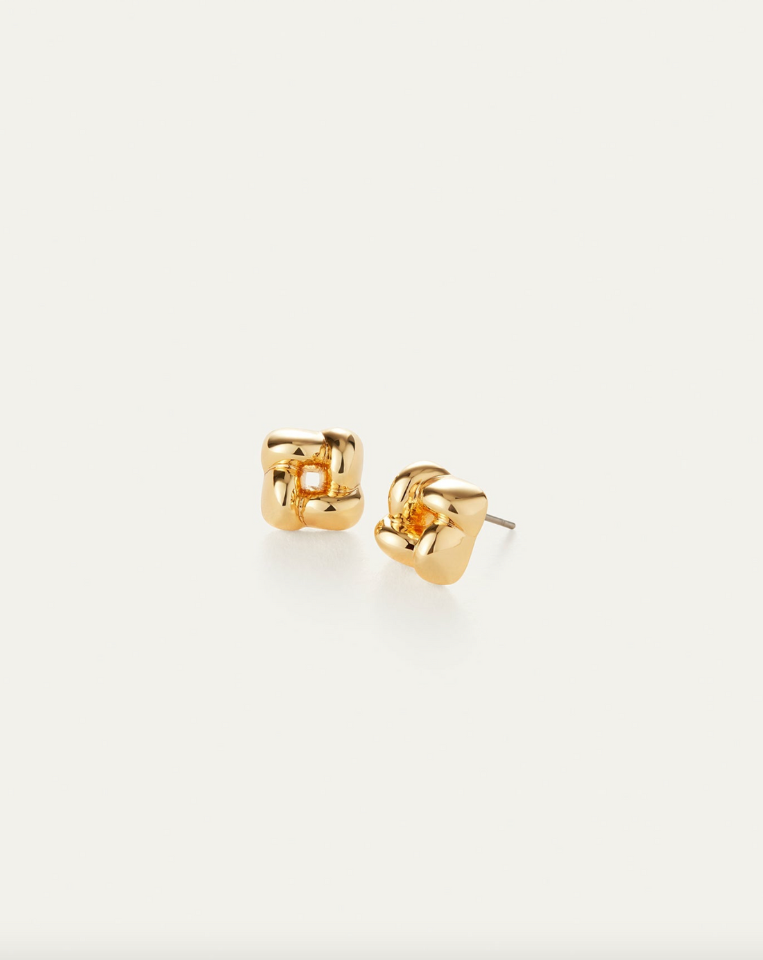 Mini Woven Square Earrings Gold