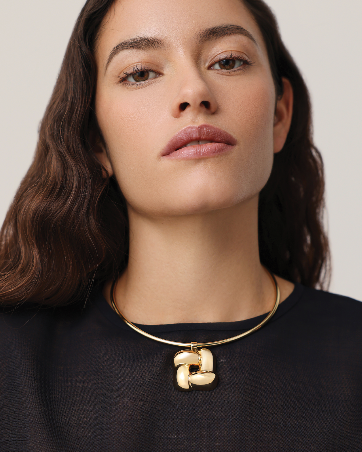 Woven Square Collar Gold