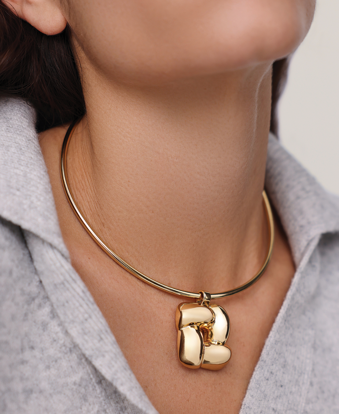 Woven Square Collar Gold