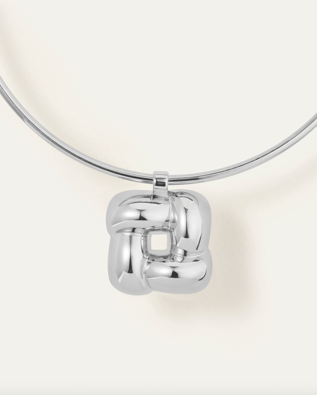 Woven Square Collar Silver