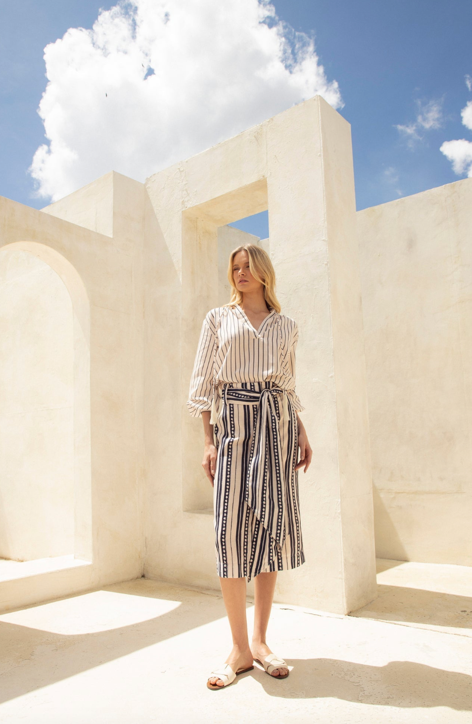 Rumores Top Navy Stripes