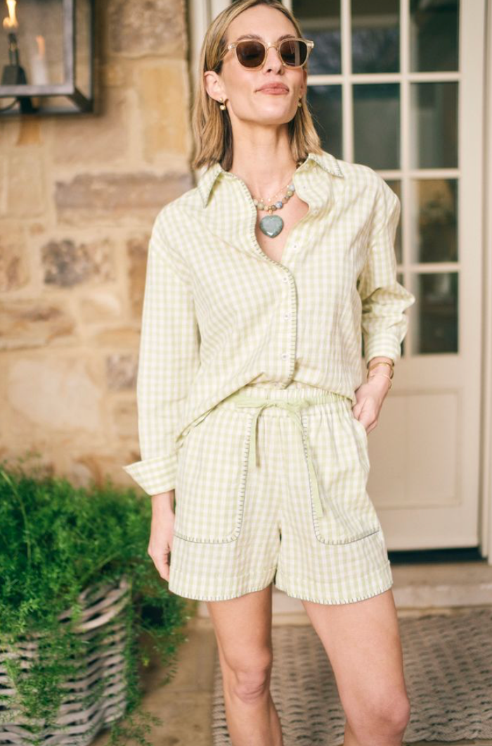 Marin Top in Pear Gingham