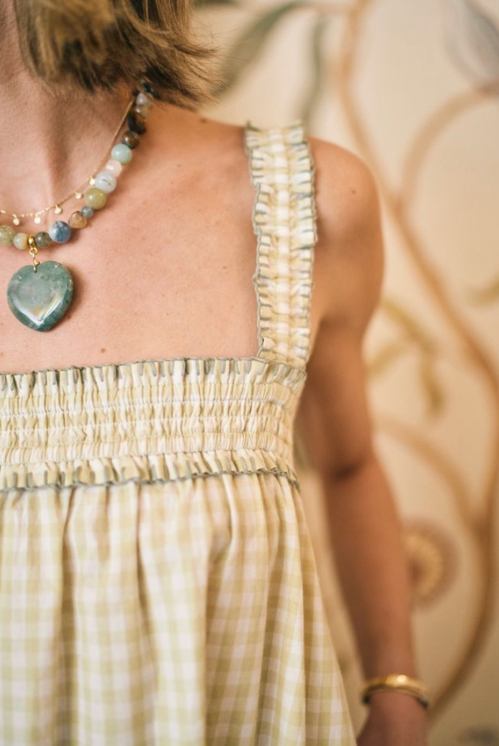 Blythe Dress in Pear Gingham