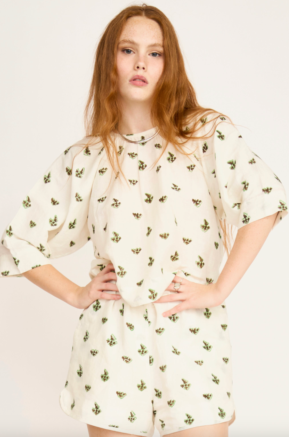 Bari Top In Chocolate Mint Boteh