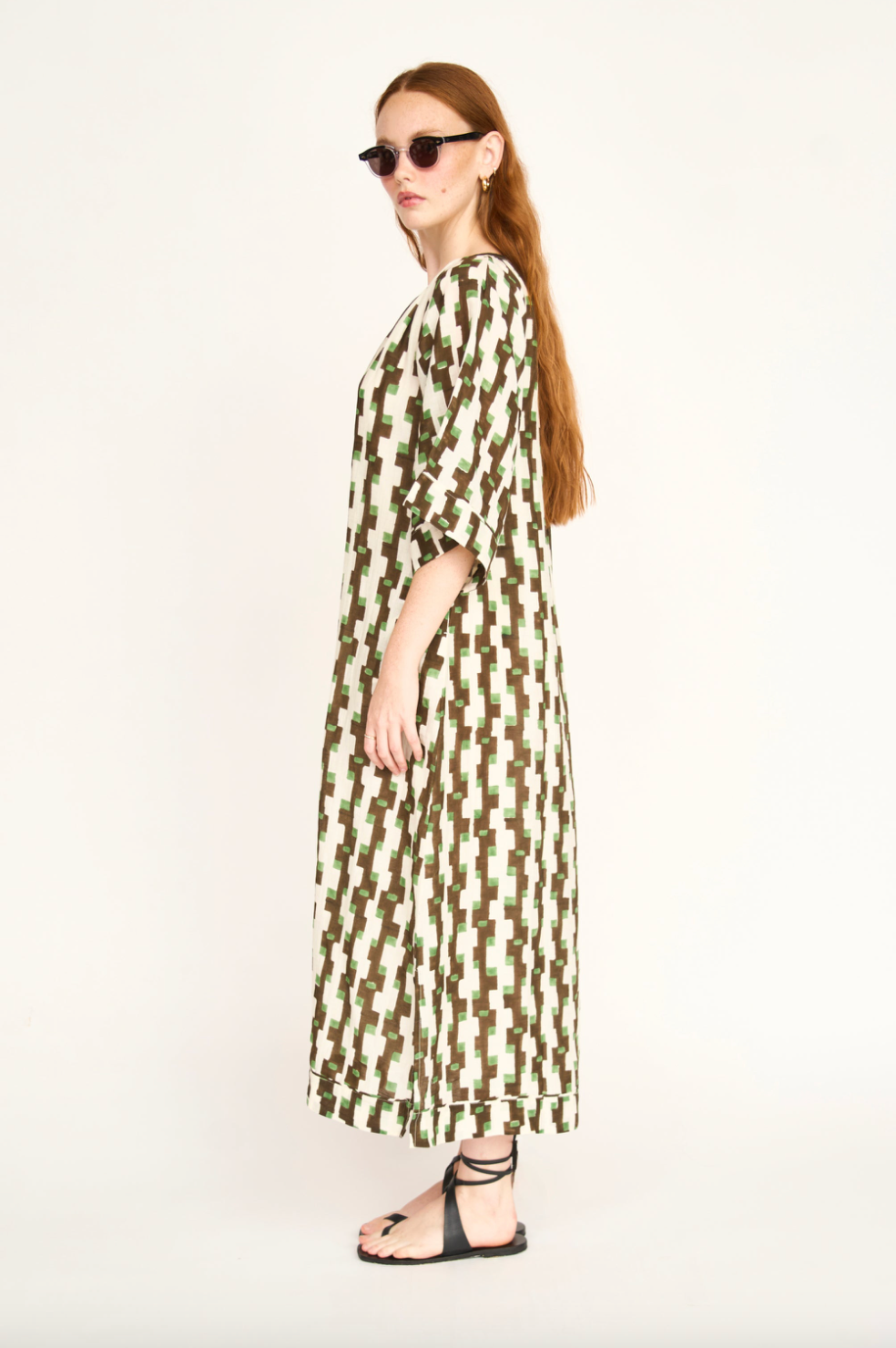 Faro Caftan In Chocolate Mint Hopscotch