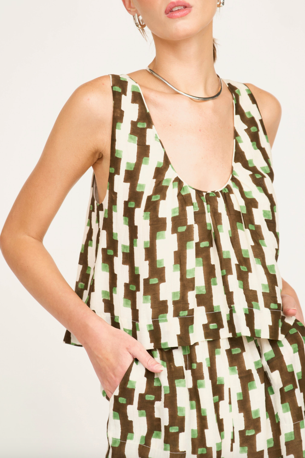 Rome Tank in Chocolate Mint Hopscotch