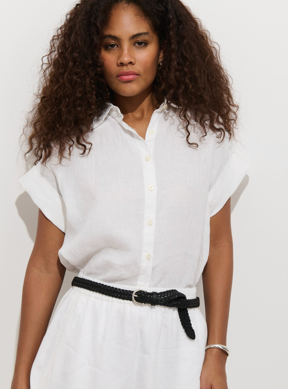Maddie Blouse In Linen White
