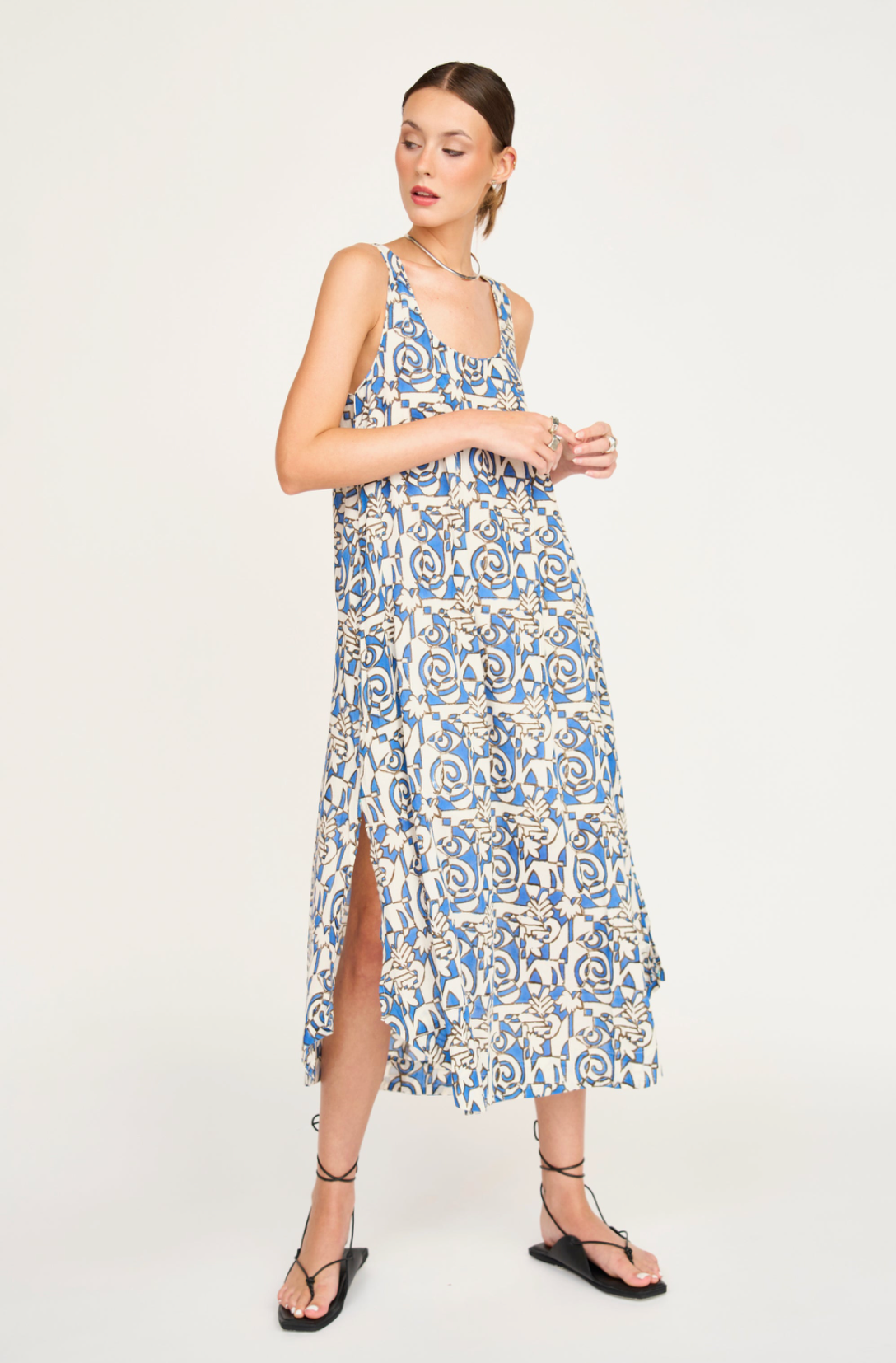 Cassis Dress in Blue Heka