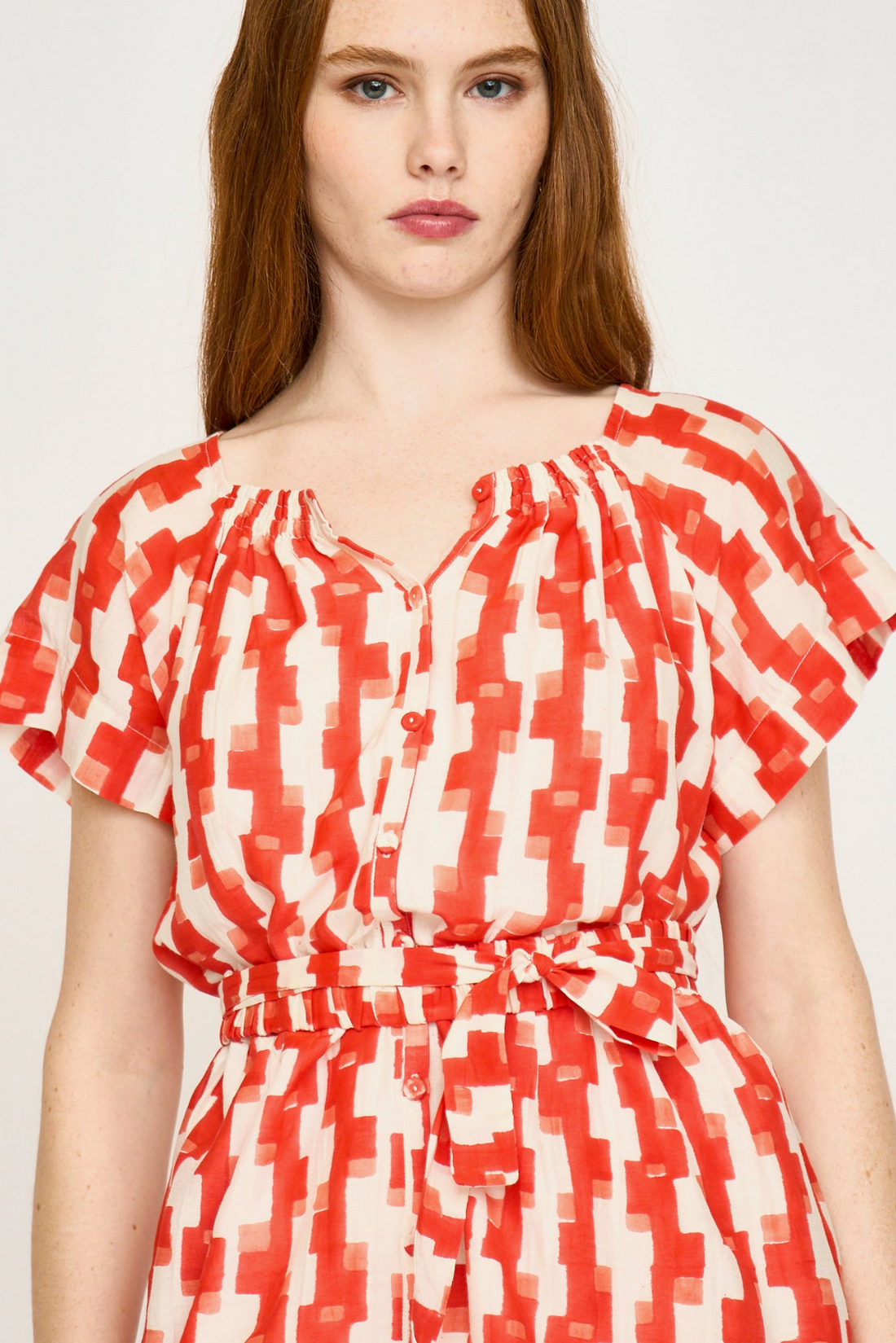 Vienna Short Dress In Cherry Hopscotch
