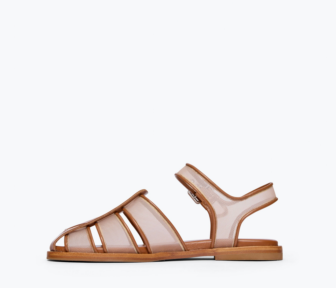 Sera Fisherman Sandal Stone Mesh