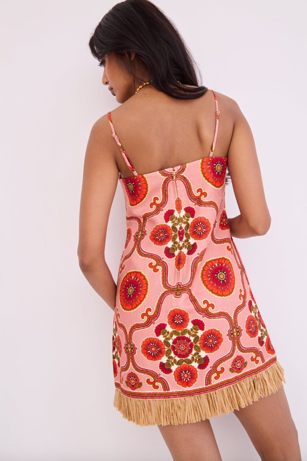 Valencia Mini Dress Mod Floral Brick