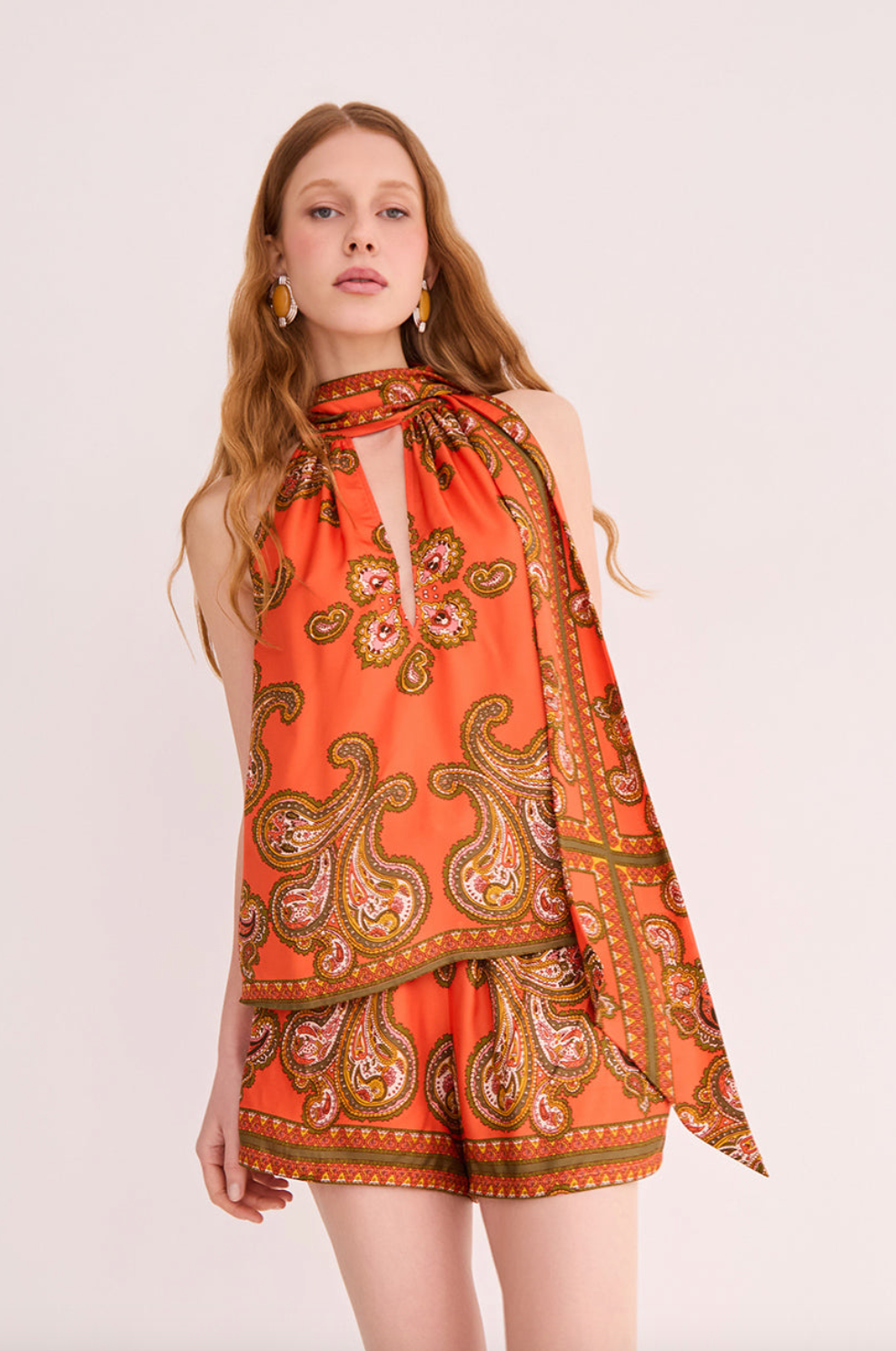 Sundance Halter Top Sierra Paisley Orange