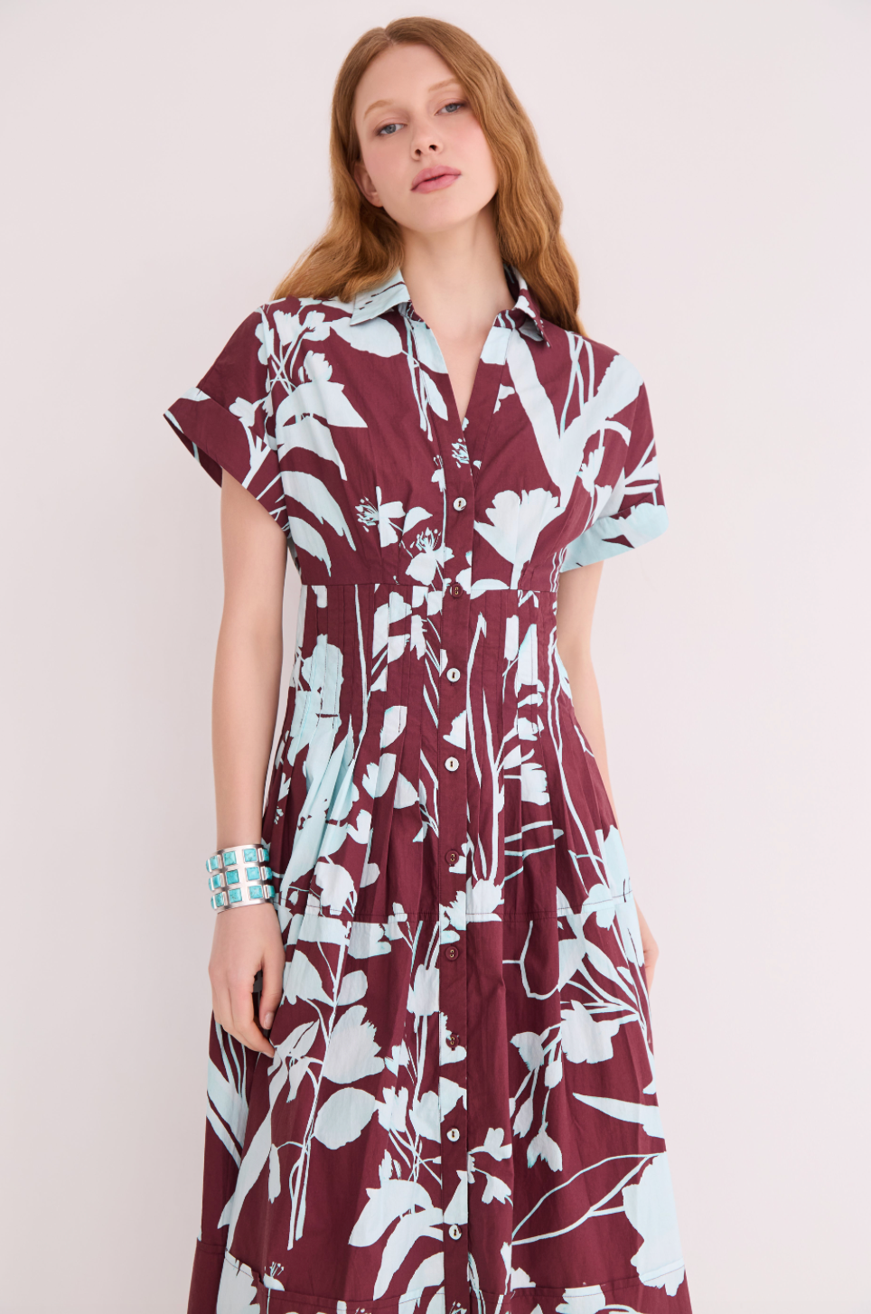 Nash Midi Dress Botanic Maroon