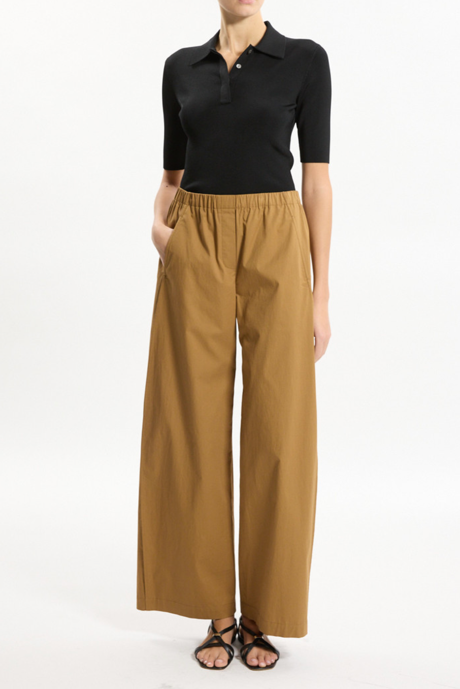 Curved Parachute Pant Bronze