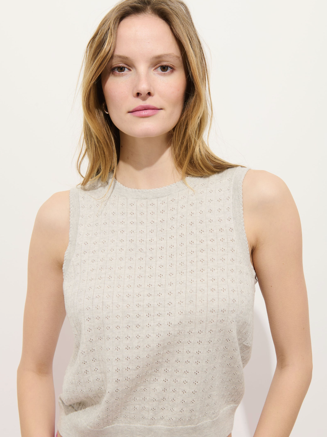 Odette Sweater Tank In Cotton Cashmere Heather Gray