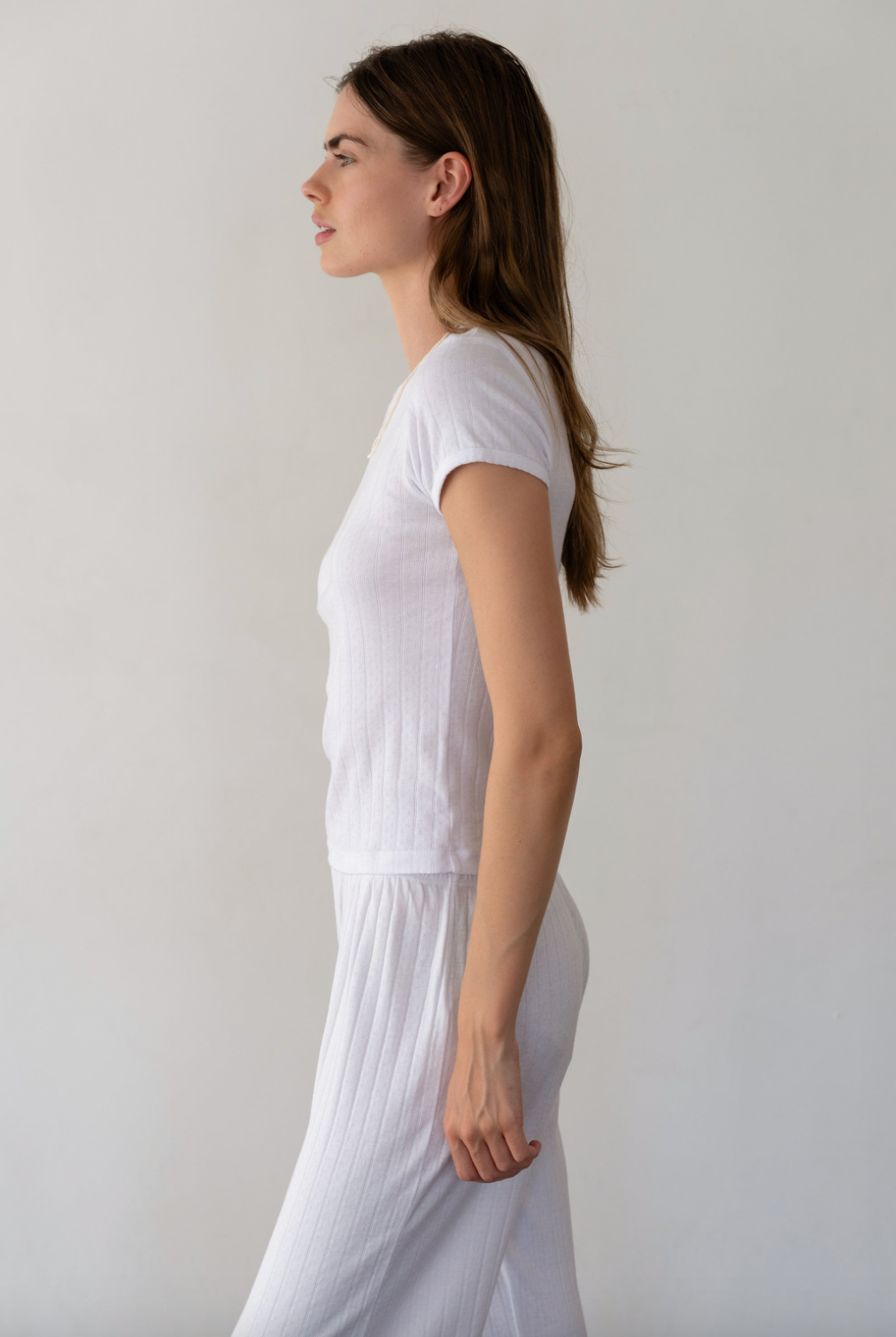 The Pointelle Baby Tee Powder