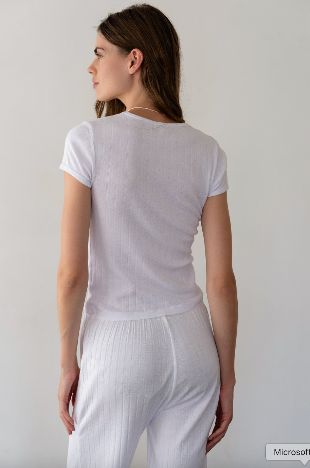 The Pointelle Baby Tee Powder