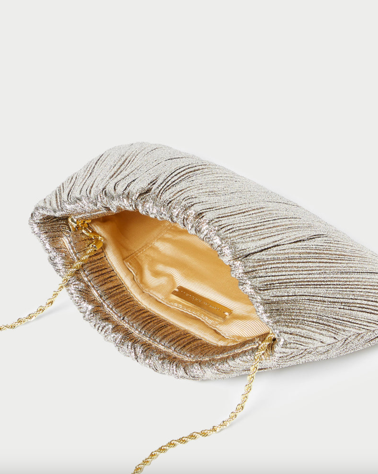 Brit Flat Pleated Pouch Champagne
