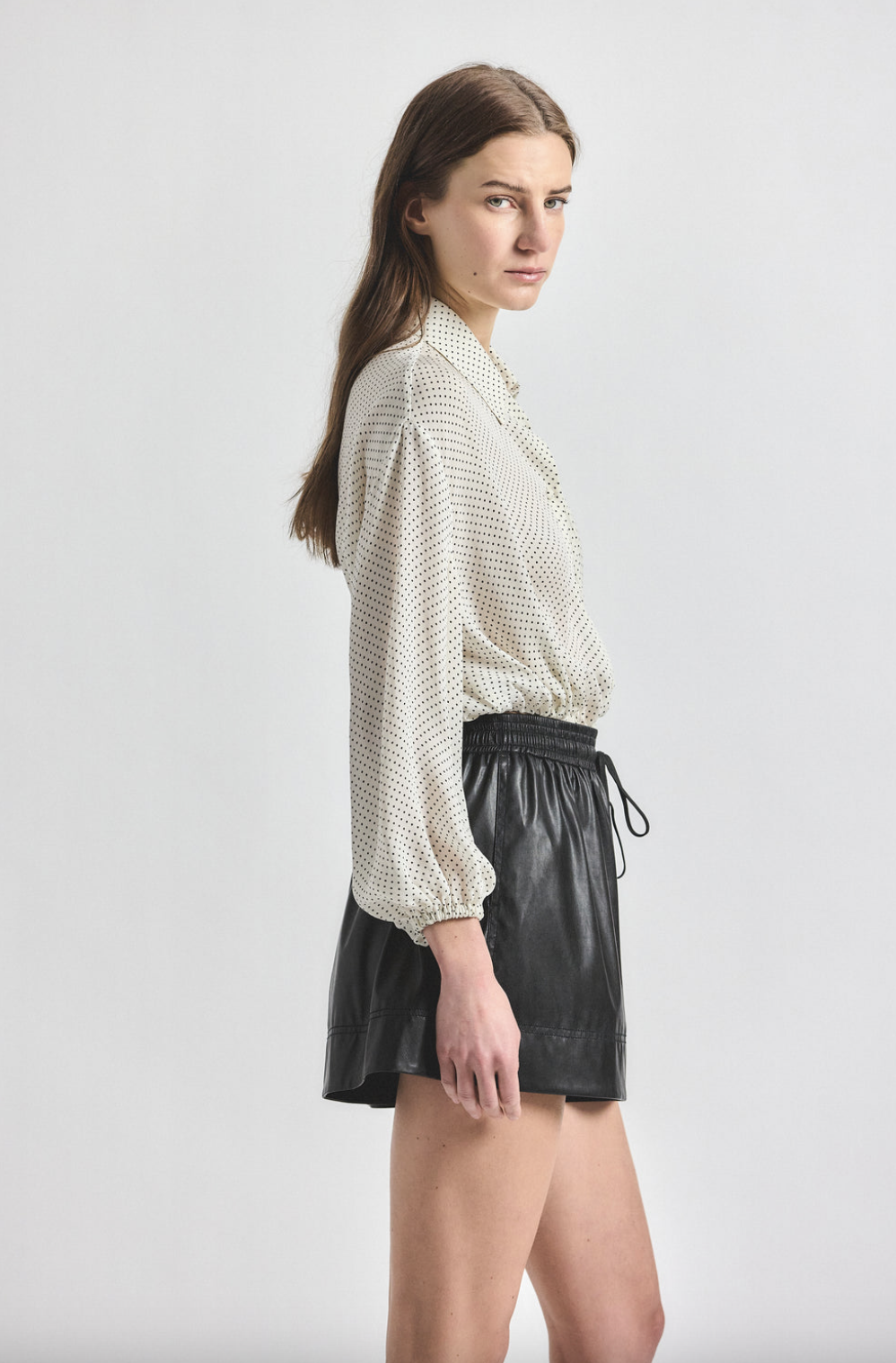Louise Lightweight Faux Leather Short Black