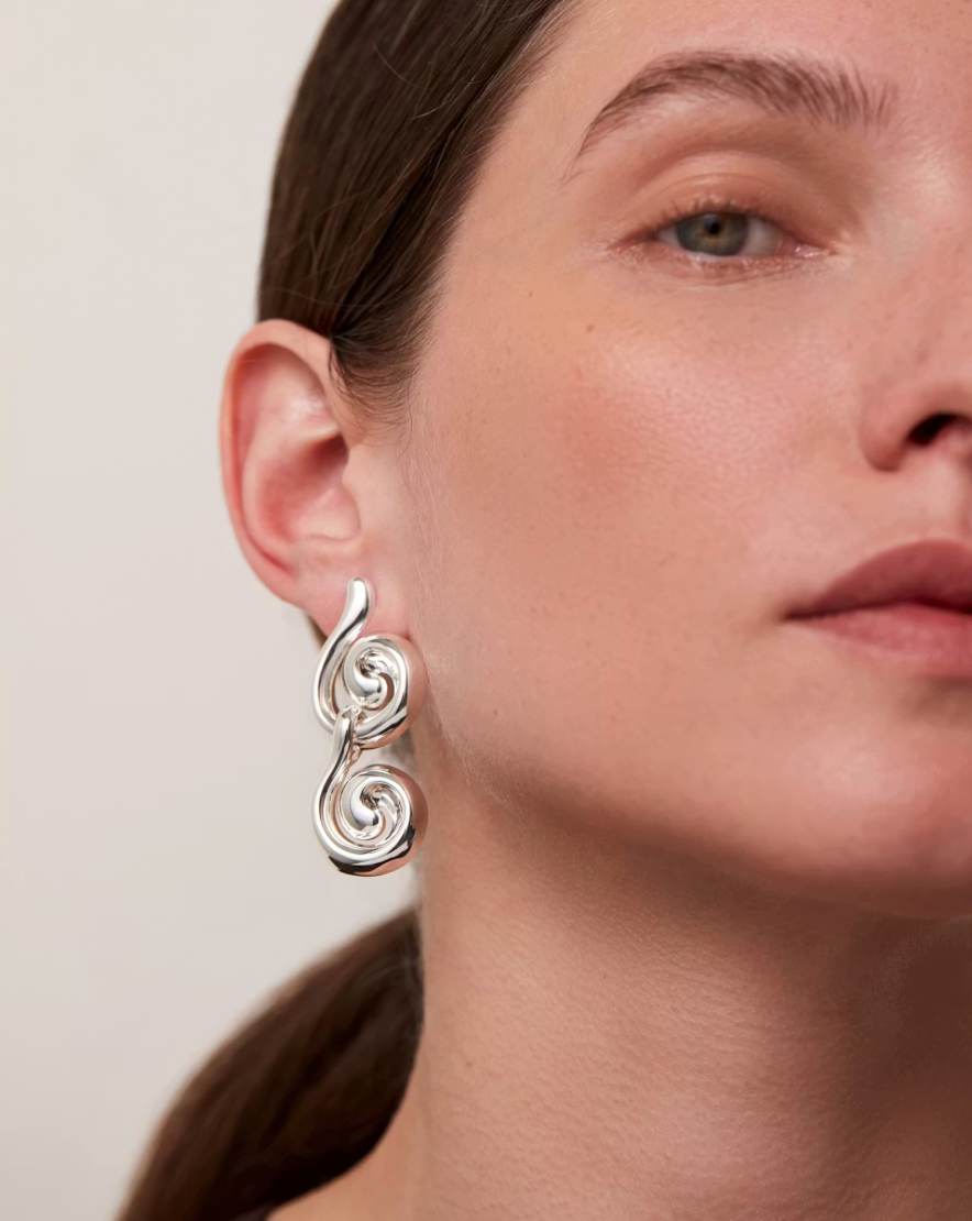 Nico Earring High Polish Silver