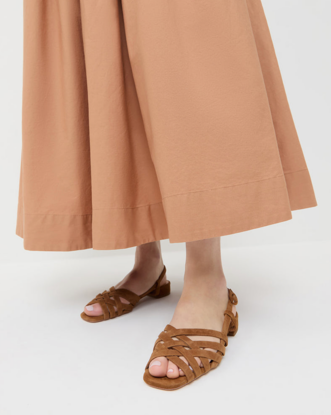 Shelly Lattice Sling Back Sandal Cacao