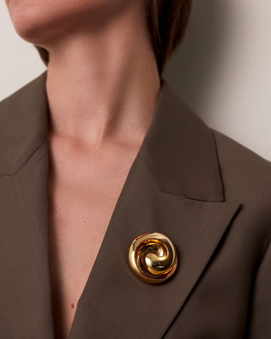 Renzo Brooch High Polish Gold
