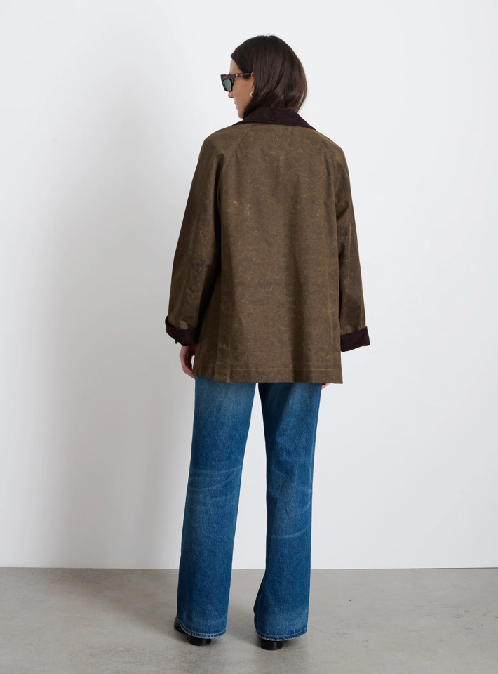 Chiltern Street Jacket In Waxed Cotton Brown