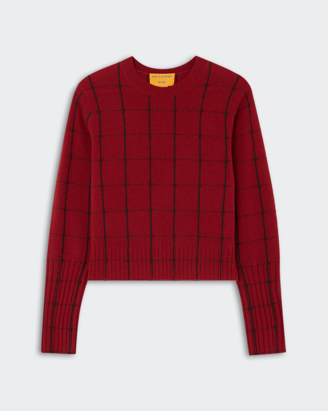 Shrunken Checker Crew Carmine/Burnt Cocoa