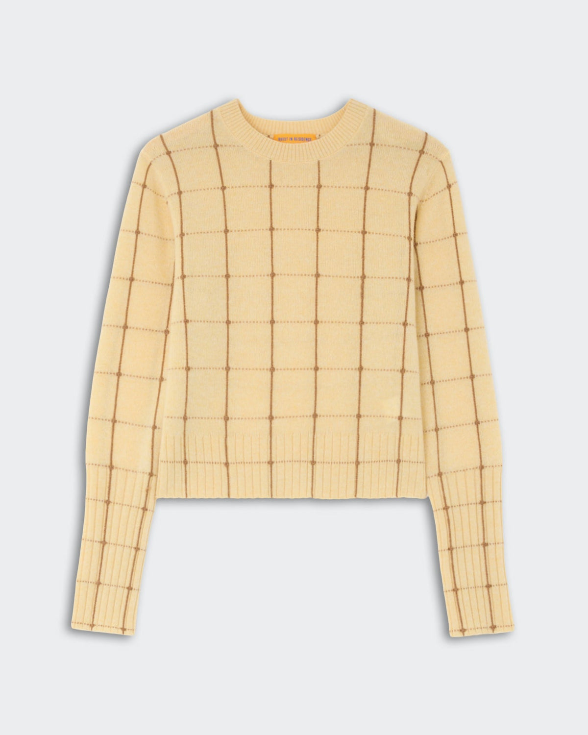 Shrunken Checker Crew Butter/Almond