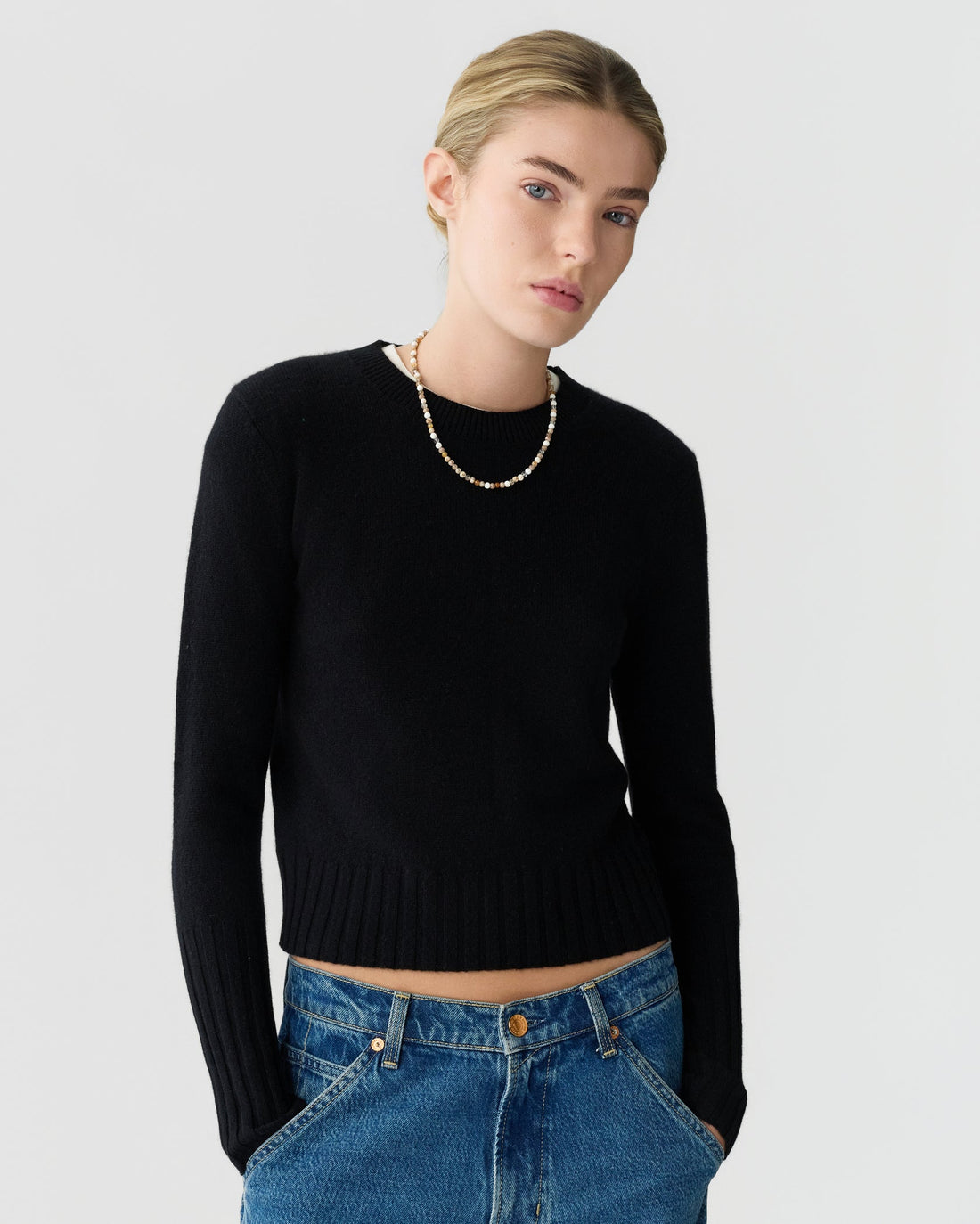 Shrunken Crew in Cashmere Black