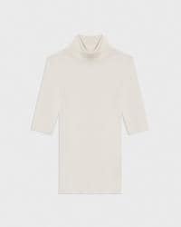 Leenda Short Sleeve Turtleneck Sweater Ivory
