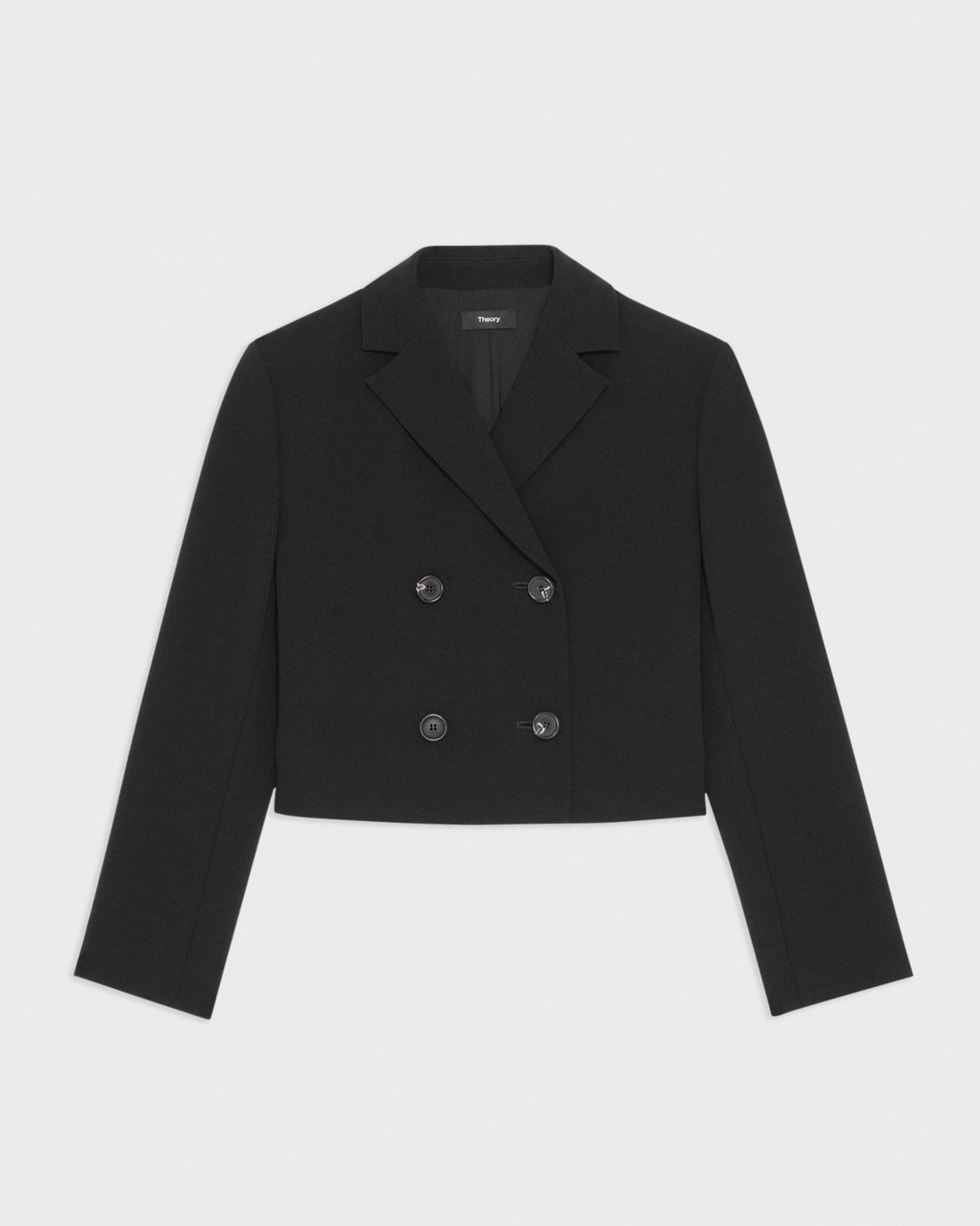 Crop Double-Breasted Jacket Black