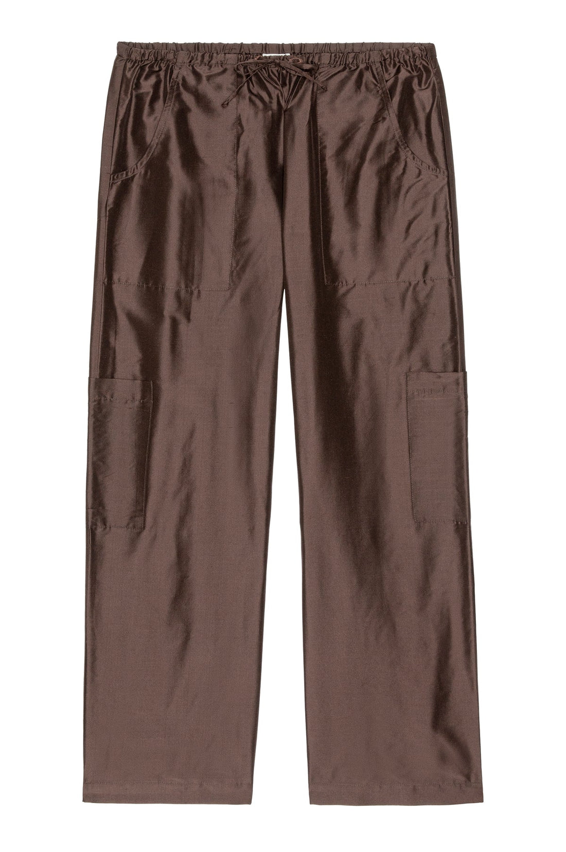 The Silk Taffeta Cargo Pant Espresso