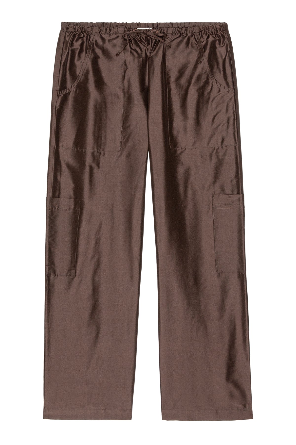 The Silk Taffeta Cargo Pant Espresso