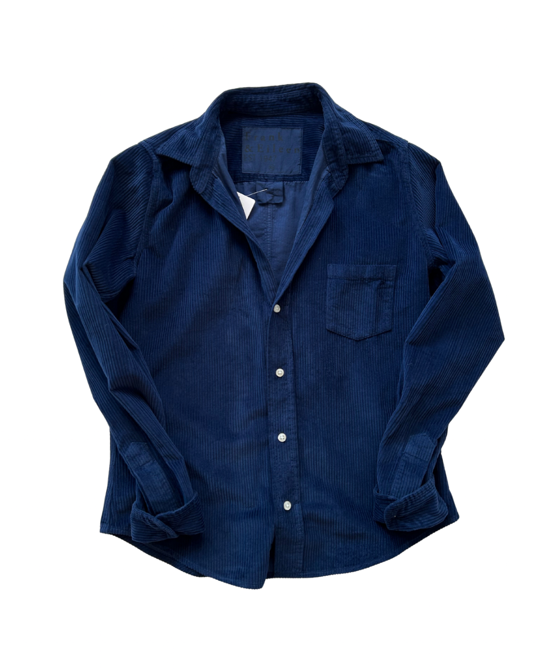 Barry Tailored Button Up Shirt Washed Navy Corduroy