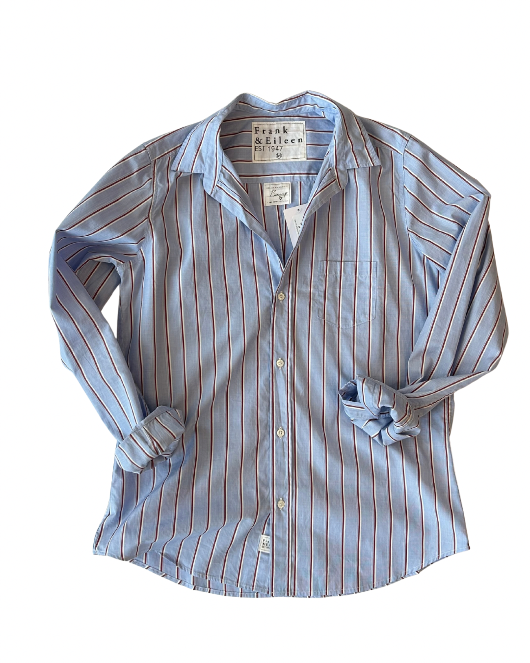 Barry Tailored Button Up Shirt Blue Red White Stripe