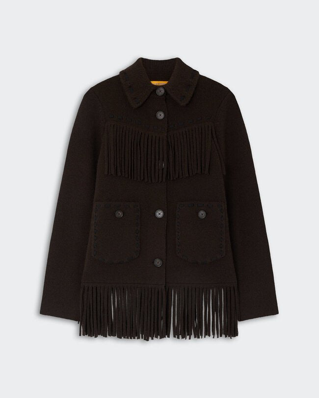 Western Fringe Jacket Burnt Cocoa
