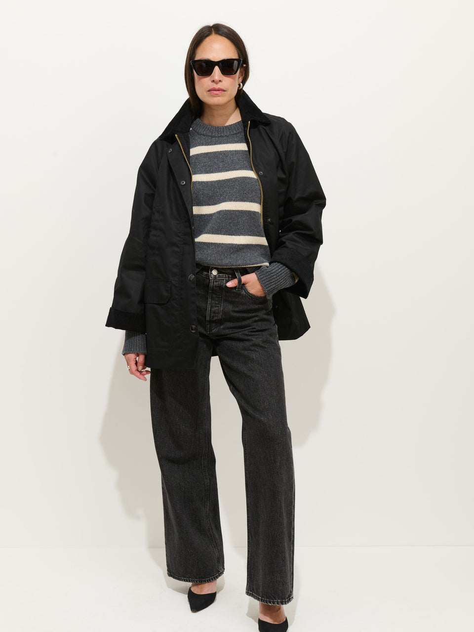 Nottinghill Sweater Storm Grey/Wishbone Stripe
