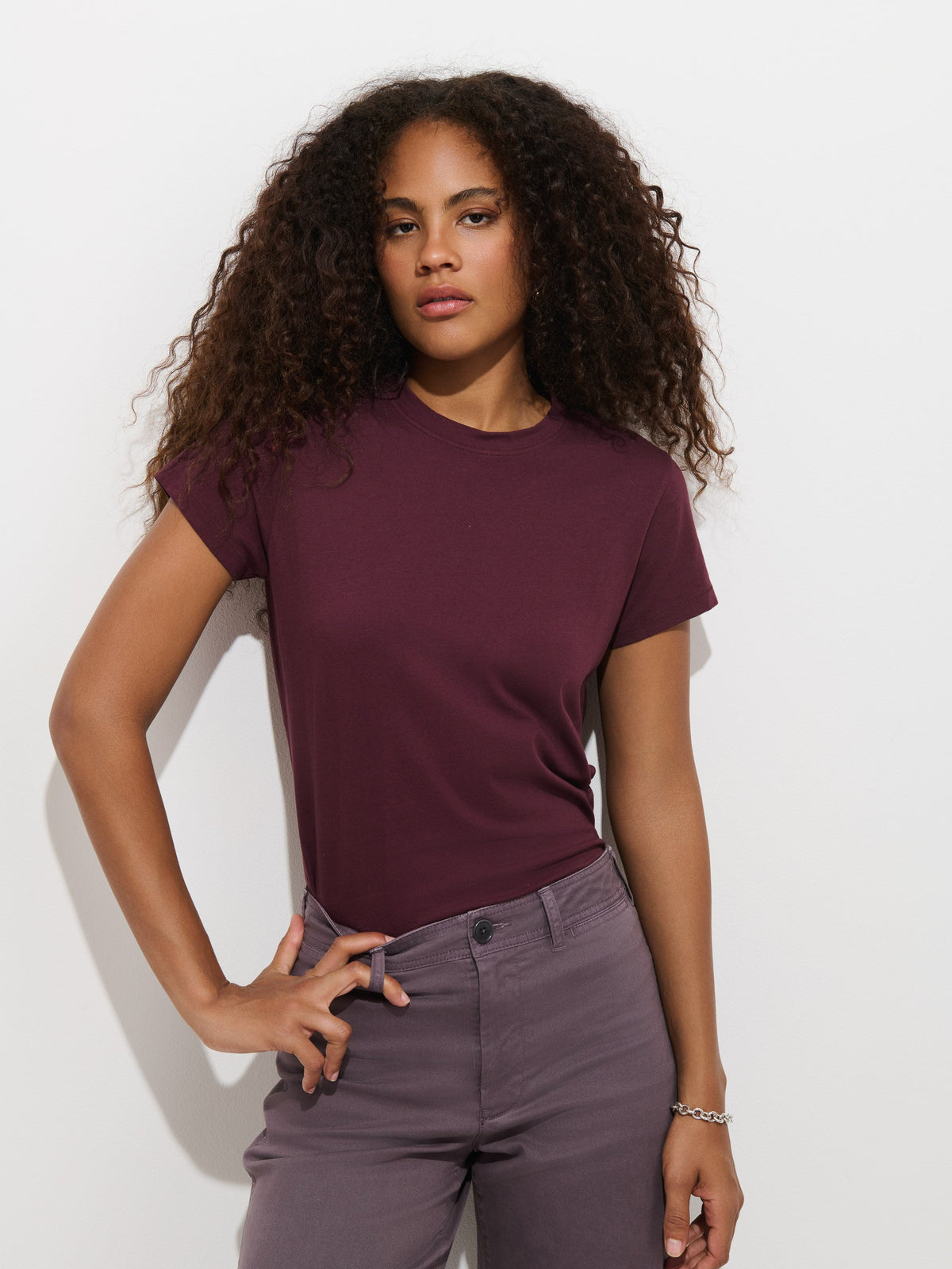 Prospect Tee In Cotton Jersey Plum