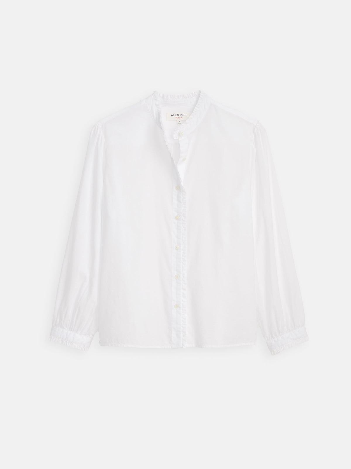 Chantilly Ruffle Shirt in Cotton Voile White
