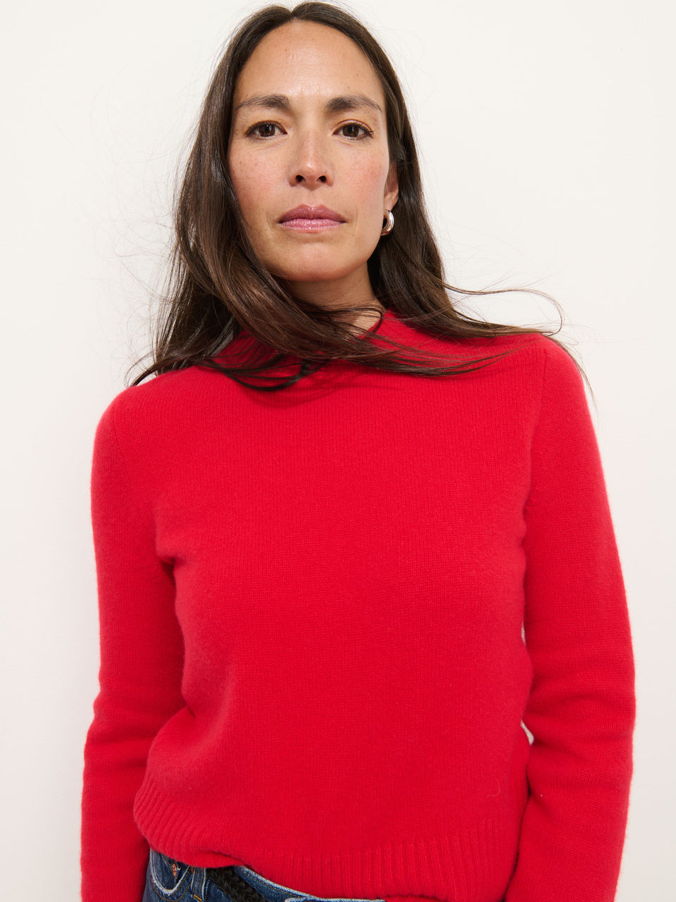 Michelle Crewneck Cashmere Sweater Ruby