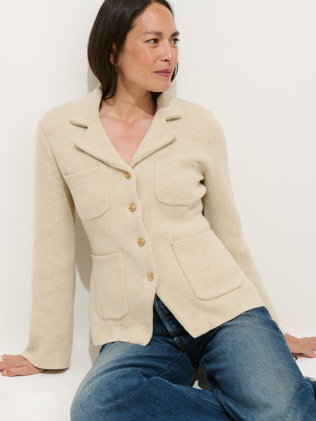 London Sweater Jacket in Cotton Cashmere