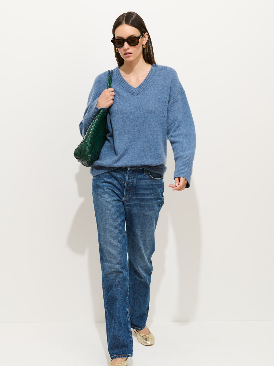 Rowan V Neck Sweater Baltic