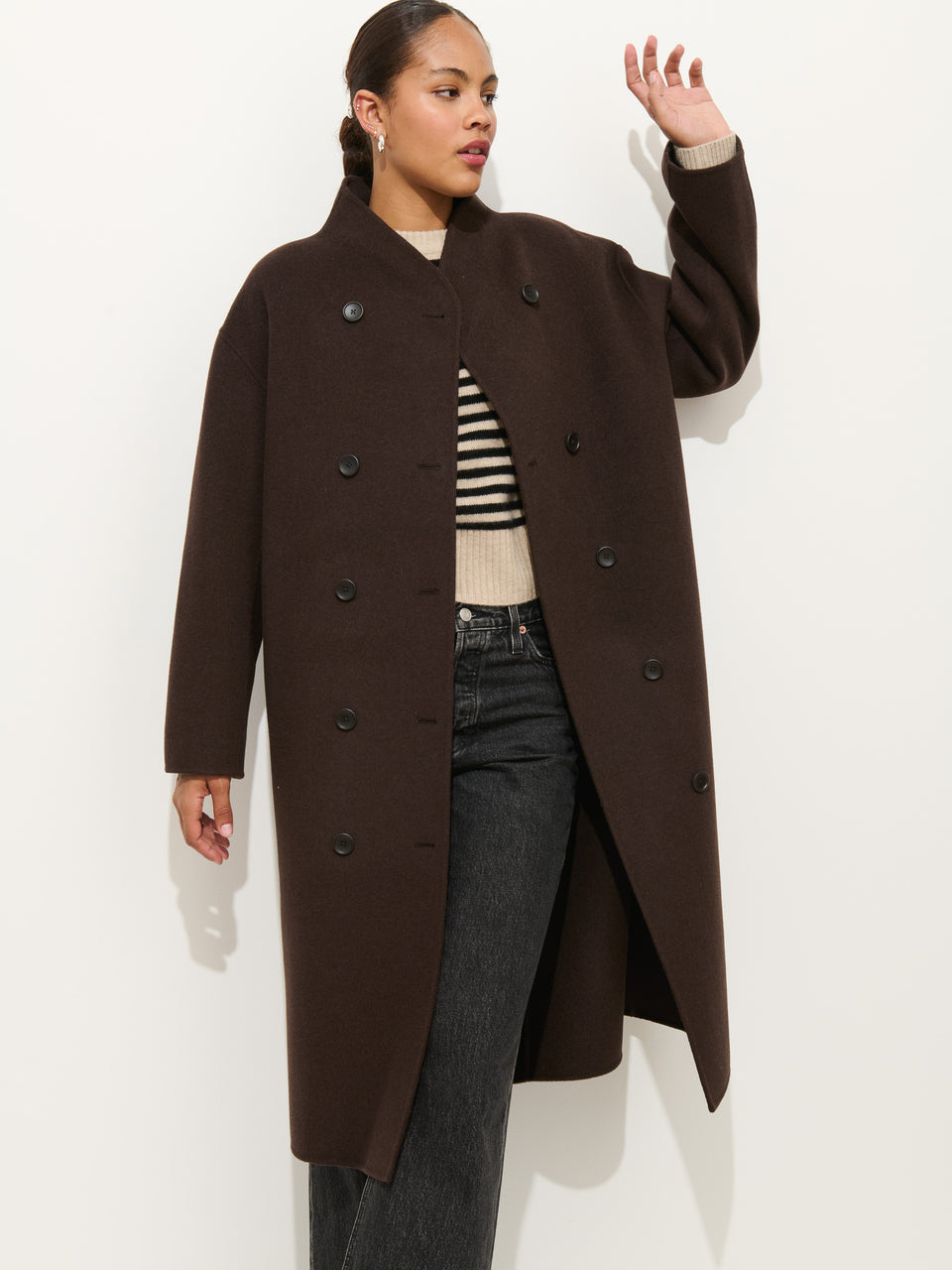 Long Sophia Coat Chocolate